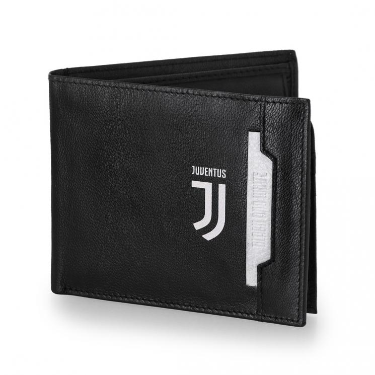 Juventus Football Club offiziellen schwarzen und weißen Tri Fold Wallet Wappen A