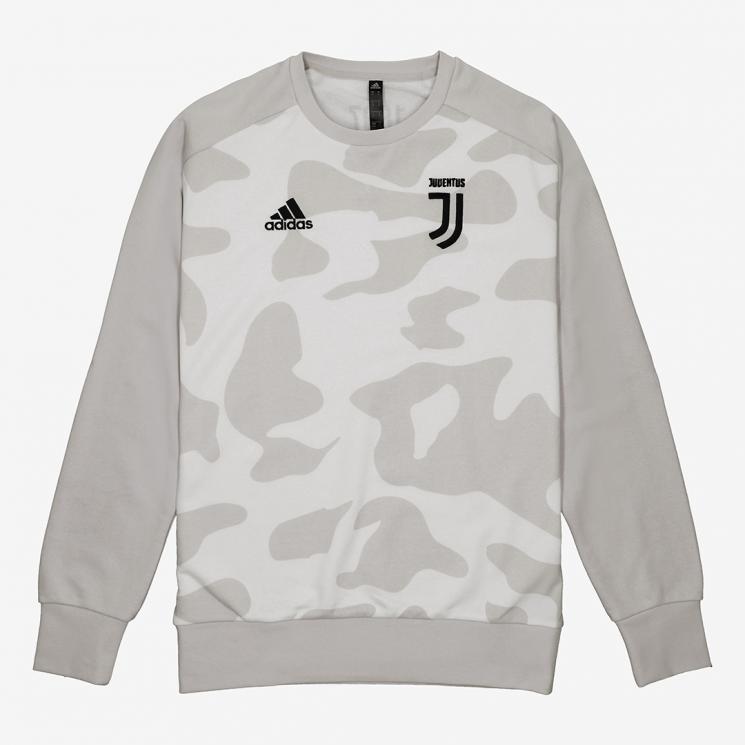 Juventus Football Seasonal Crew Training Sweater Top Jumper White Camo Mens 