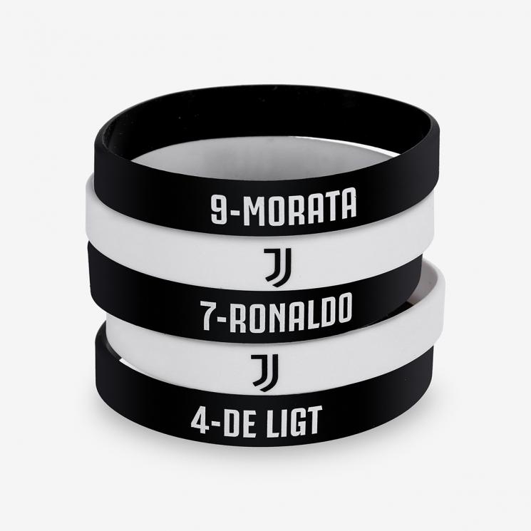 Set tre braccialetti originali Juventus in morbido silicone per ragazzi