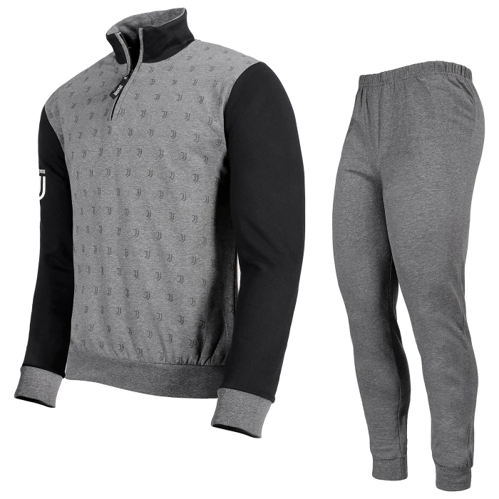 JUVENTUS DARK MELANGE GREY LS FLEECE PIJIAMAS