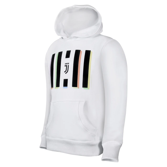JUVENTUS FELPA CAPPUCCIO BAMBINO LOGO BIANCA