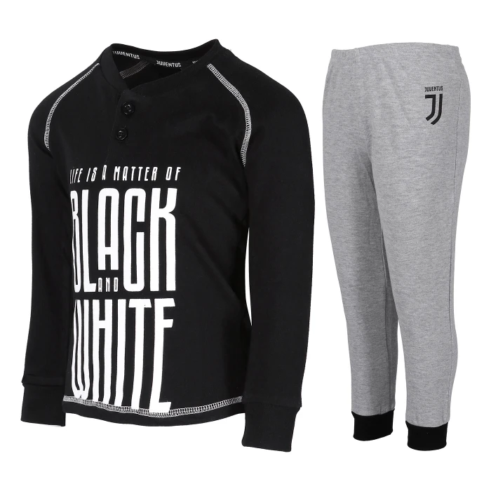 JUVENTUS BLACK BLACK AND WHITE PIJAMAS - LITTLE BOY