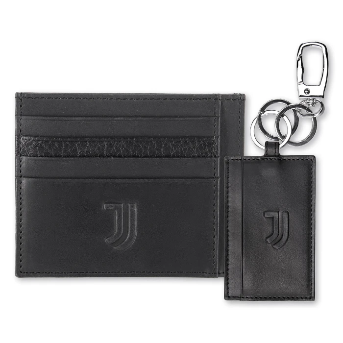 JUVENTUS LEATHER CARD HOLDER AND KEYRING SET