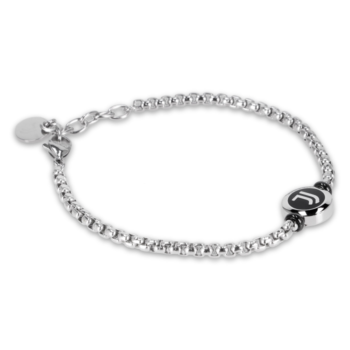 JUVENTUS BLACK LOGO STAINLESS STEEL BRACELET