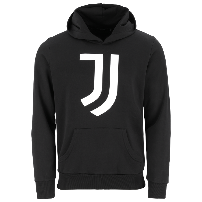 JUVENTUS BLACK LOGO HOODIE TOP